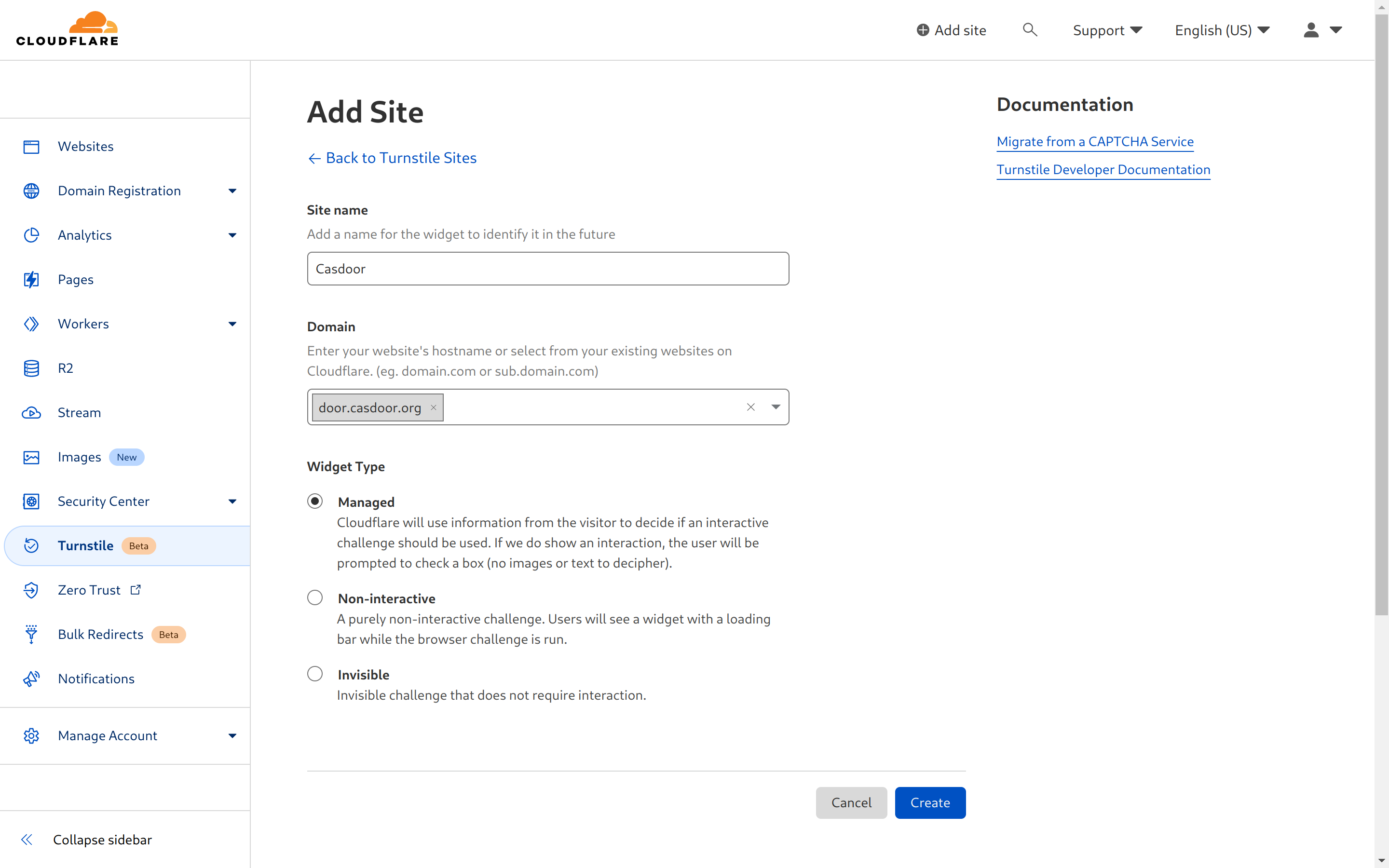 Cloudflare Turnstile preview